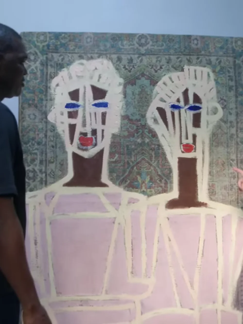 Inside the studio — Alimi Adewale with his work, Lagos